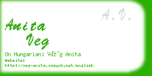 anita veg business card